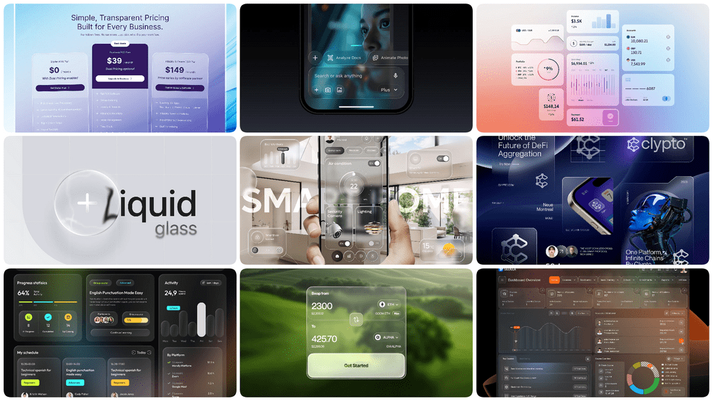 Image of glass effects in ui design