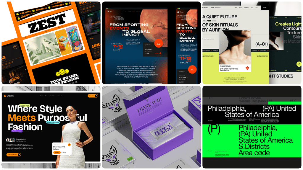 Image of high contract and bold colors ui design